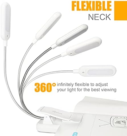VAVOFO Clip On Book Light for Bed Kids, 7 LED Reading Light with 9-Level Warm Cool White Daylight, Eye Care Lamp with Power Indicator for Bookworms (White)