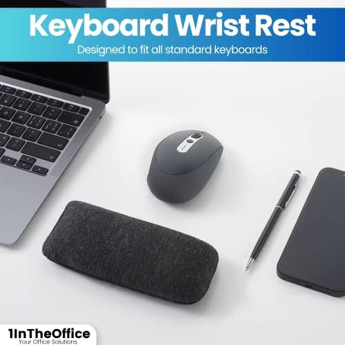 1InTheOffice Mouse Wrist Rest, Beaded Wrist Support Pad Ergobeads, Black (Pack of 2)