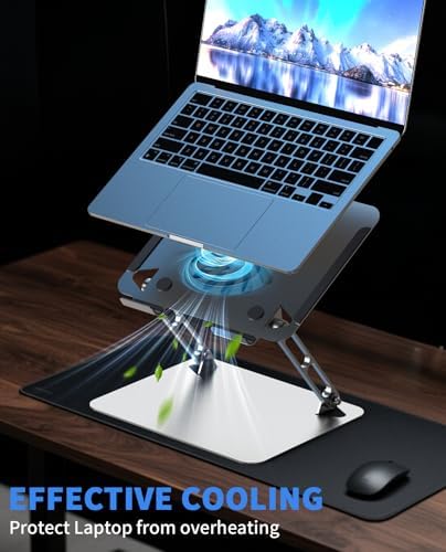 SOUNDANCE Adjustable Laptop Cooling Pad, 4 USB 3.0 Hubs, 10-16", Silver