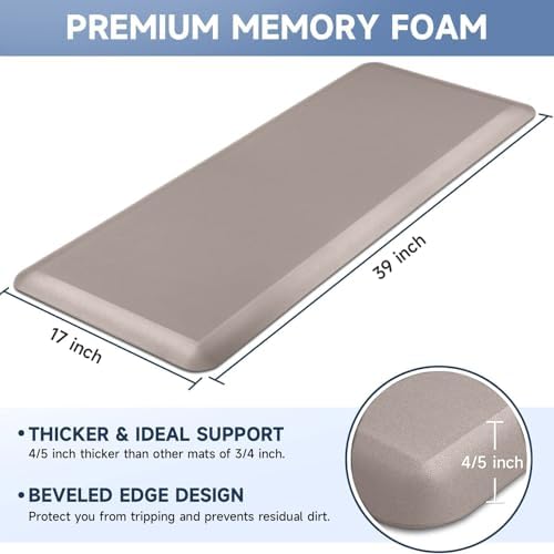 4/5 Inch Thick Kitchen Mats for Floor, StepRite Kitchen Rug for Standing