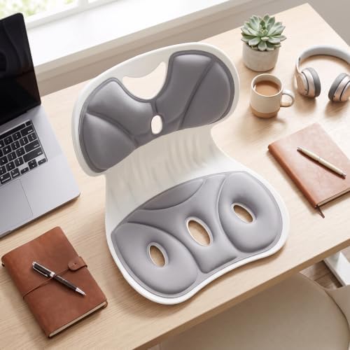 Lumbar Support Posture Corrector Chair for Adults,Back and Lumbar Support Breathable Fabric Petal Shaped Office Chair Seating Cushion,Ergonomic Back Supports Chairs for Office