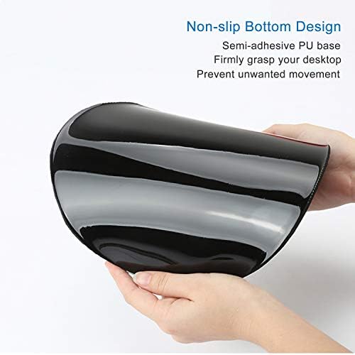 ITNRSIIET Ergonomic Mouse Pad with Gel Wrist Support Small Wrist Rest Smooth Surface Non-Slip PU Base Comfortable Office Supplies Pain Relief, 8.7 x 7.2 inches, Abstract Leaves