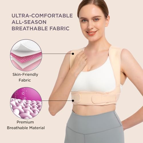 Vicorrect Posture Corrector for Women and Men, Adjustable Upper Back Brace for Clavicle Support and Providing Pain Relief from Neck, Shoulder, and Upper Back