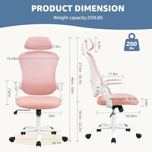 DUMOS Ergonomic Office Chair, Desk Computer Chair, Lumbar Support