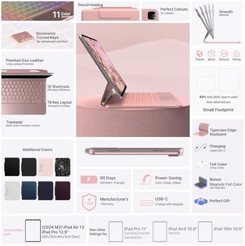 typecase Edge Magic-Style Magnetic Keyboard Case for iPad Air 13/Pro 12.9
