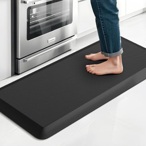Kitchen Mat for Floor, Anti-Fatigue Mat Kitchen Rug, 17.3"x39"x0.8'', Black