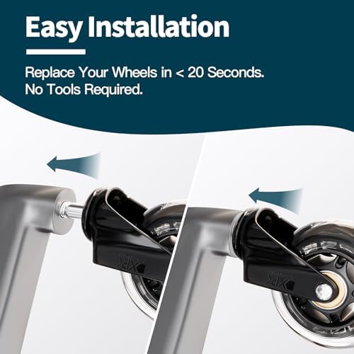 Office ChairWheels - Replace Smooth and Durable Rubber Universal Wheels Heavy Duty Wheels - Suitable for Hardwood Flooring and Carpet -5-Piece Set