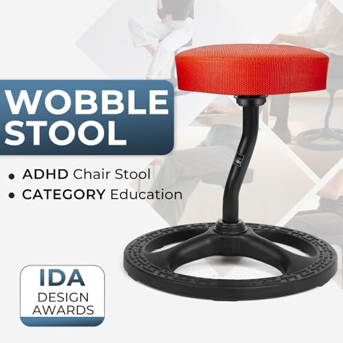 ADHD Chair for Kids, Yoga Chairs for Adults, Wobble Stool Active Flexible Seating Desk Chair with Non-Slip Base and Washable Seat Cover for Stability, Balance, Yoga, Office, School, Classroom