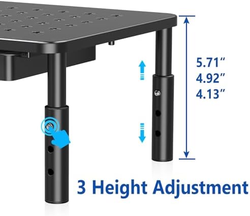 Zimilar 2 Pack Monitor Stand Riser with Drawer, 3 Height Adjustable