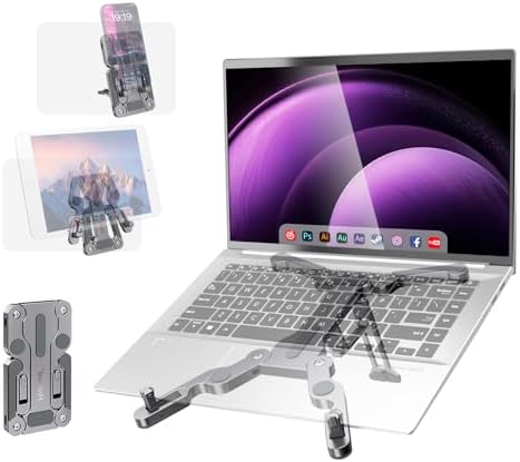 Portable Laptop Stand for Desk,3 in 1 Fits Laptops/Tablets/Phone