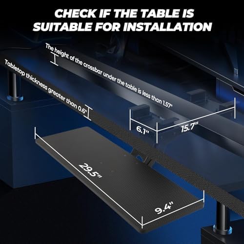 Keyboard Tray Under Desk,360° Adjustable Slide Out Keyboard Tray Under Desk