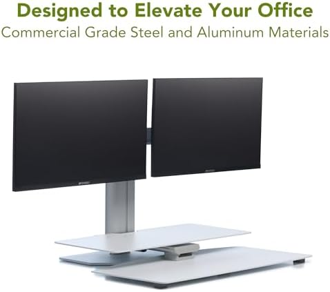 Perfect POSTURE Standing Desk Converter - Dual Monitor Riser - 18" Lift