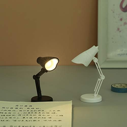 2 Pack LED Mini Table Lamp Fold-able Night Reading Book Lamps-Black