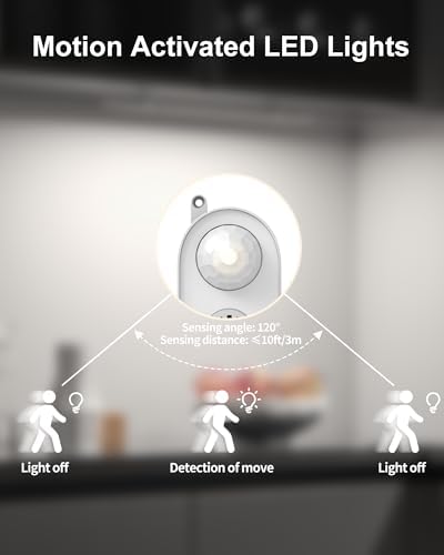 ASOKO Motion Sensor Dimmable Led Under Cabinet Light, 12" Daylight White