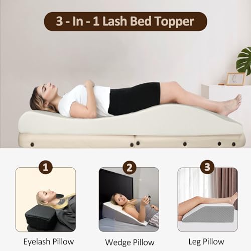 Ergonomic Lash Bed Topper, Esthetician Curvy Massage Table Pad, 70.8"x28"