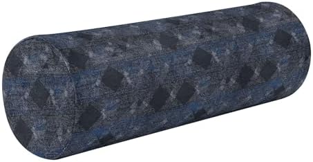 Long Bolster Pillow Neck Roll Pillows Outdoor Round Pillows Cylinder Bed Pillow Decorative Bed Support Argyle Plaid Darkslateblue
