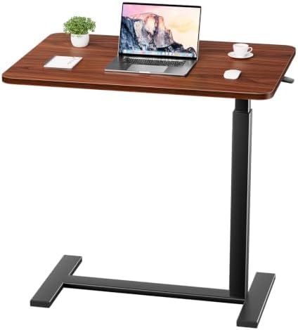 OLIXIS Overbed Table, Bedside Table, Mobile Standing Desk for Apartment