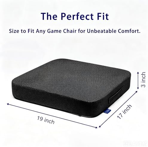 Ifoam Gel Infused Memory Foam Layer Wheelchair Cushion - Seat Cushion for Wheelchair-Office Chair, Kitchen Chair-Pressure Sore and Tailbone Pain Relief-High Dense Polyfoam Base (Black, 19×16×3 inch)