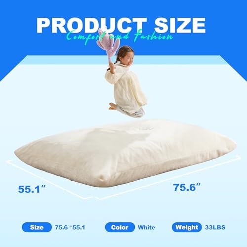 Hobestluk Adult Bean Bag Chair 3 in 1 Convertible Large Bean Bag Sofa