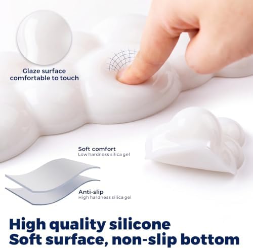 Gel Cloud Keyboard & Mouse Wrist Rest Set - Cloud Keyboard Wrist Rest Pad & Mouse Support for Office Gaming Pad Computer Laptop Ergonomic Comfortable Pain Relief- Cloud Pad Set
