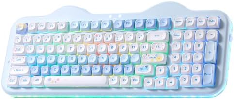 YUNZII C98 Cute Cake Wireless Mechanical Keyboard(Blue, Milk Switch)