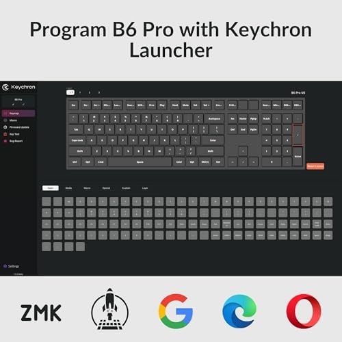 Keychron B6 Pro Ultra-Slim Full-Size Wireless Keyboard - Space Gray