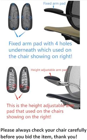 MingYi.office Arm Pads Caps Replacement for Humscale Liberty Office Chair, for Fixed and Height Adjustable Arm in Grey Color 2PCS (1-Pair). (Adjust-Grey)