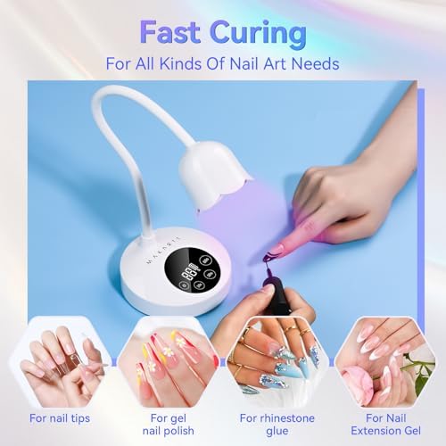 Makartt UV Nail Lamp for Gel Nails Polish Cordless Gooseneck 10s Flash Cure