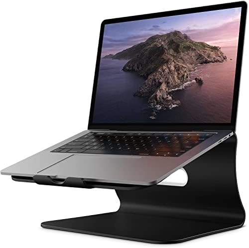 Laptop Stand, Aluminum Notebook Holder Riser Heat-Vent for MacBook Air/Pro, Dell, HP, Lenovo, Microsoft Surface, Samsung 11-16 inches Notebook (Black)