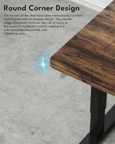Electric Standing Desk, Gaming Desk, 48 x 24 Inch, Rustic Brown
