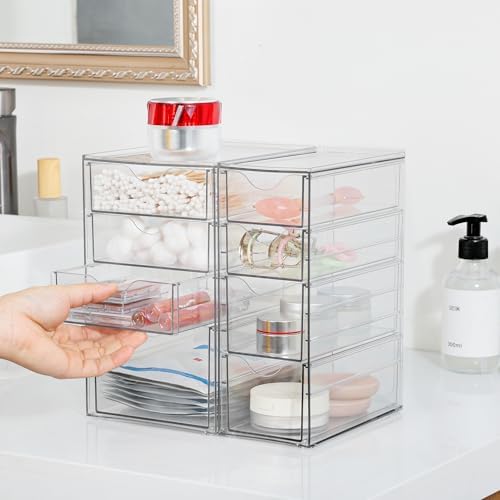 Vtopmart Acrylic Desk Organizer with 8 Drawers for Office, Makeup, Crafts
