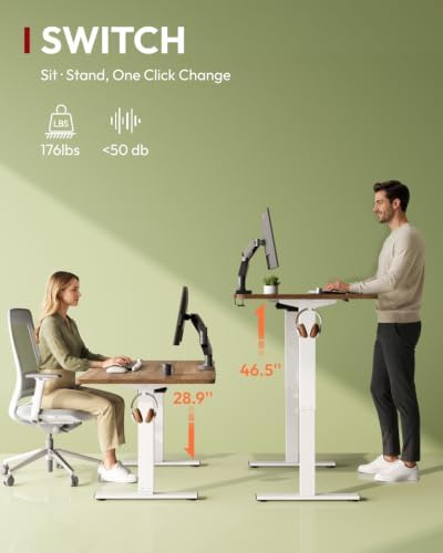 SANODESK 1'' Thick One-Piece 60 x 24'' Height Adjustable Standing Desk