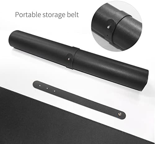RENMTURE Dual-Sided Mouse Pad, Natural Cork & PU Leather Large Desk Pad for Office and Home Work, Desk Protector Non-Slip, Waterproof, Easy Clean (Black, 32"x16")