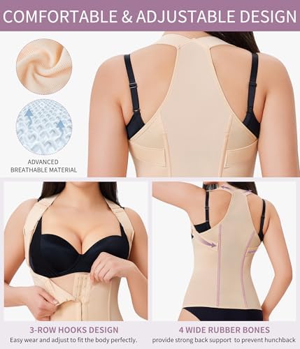 YERKOAD Back Brace for Women Breathable Back Straightener Posture Corrector