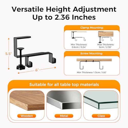 No Drill Thickened Under Desk Cable Management,38.5In,Wood-Grain