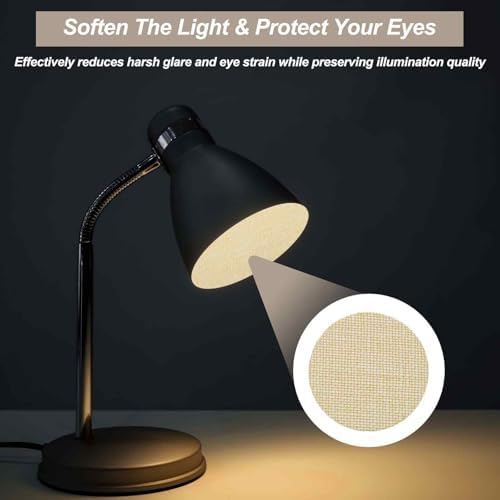 MECCANIXITY 2.4" Round Lampshade Diffuser, Anti-glare Lamp Shade Diffuser Fabric Lamp Cover for Desk Table Light Downlight Spotlight, Warm Yellow 2pcs