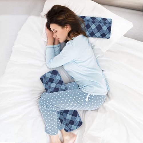 Bolster Pillows for Bed Down Neck Roll Pillow Round Pillows for Chairs Cylinder Pillow Long Lumbar Support Pillow Argyle Plaid Deepskyblue