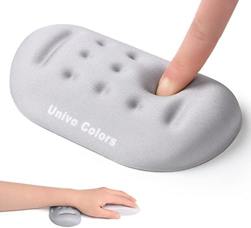 UnivoColors Gray Superfine Memory Foam Wrist Rest Soft Gel Ergonomic Mouse Pad Wrist Support for Mouse, Gaming, Computer, Laptop, Office
