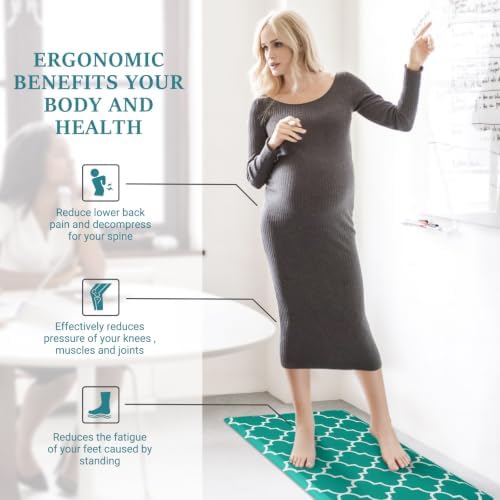WISELIFE Kitchen Mats and Rugs Cushioned Anti-Fatigue, 17.3"x 28", Green
