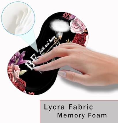 Mouse Pad with Wrist Support + Desk Mat + Coaster 3 in 1 Set, XXL Large Gaming Mousepad Ergonomic Mouse Pads for Desk Computer Laptop Office,Bible Verse Psalm 46-10 Adorable Peony Flower
