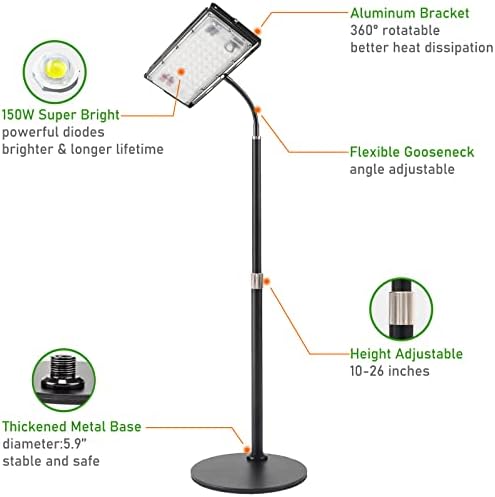 LBW Grow Light for Indoor Plants, Full Spectrum Desk LED Plant Light