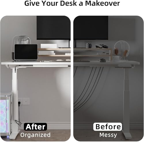 YECAYE 157in Cable Management Cord Organizer, Cable Raceway, White