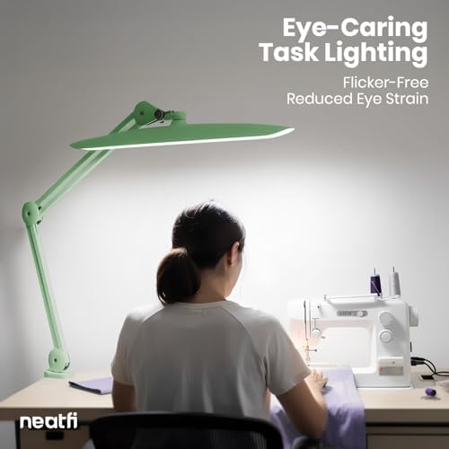 Neatfi LED Desk Lamp, 2200 Lumens, 24W, 20-Inch Wide Head (Midnight Green)