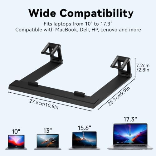 Laptop Stand for Desk ABS+Metal Portable Computer Riser Notebook Holder Printer Stand Office Desk Accessories Compatible with MacBook Air, Pro, Dell, HP, Lenovo and All 10-17" Laptops