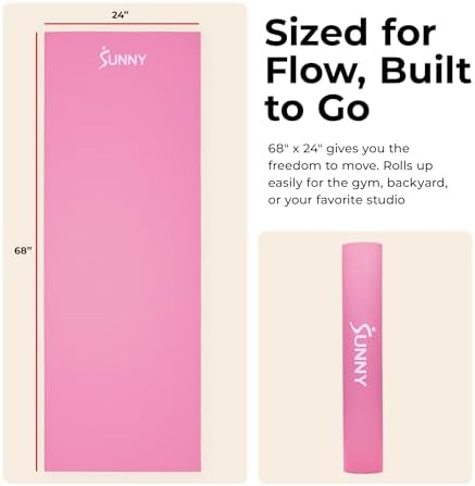 Sunny Health & Fitness Exercise Yoga Mats - Non-Slip Support for Home & Gym