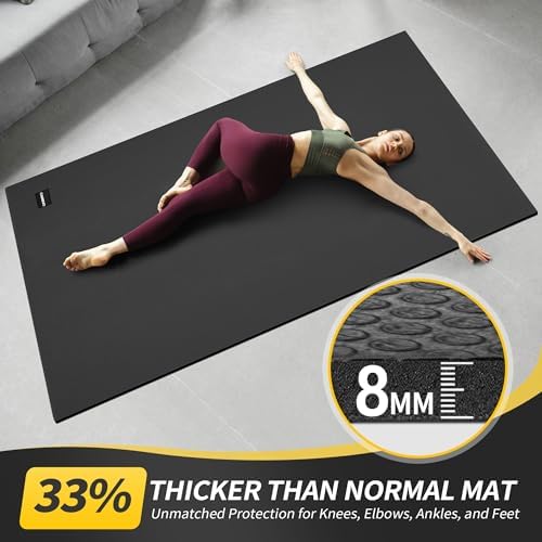 CAMBIVO Extra Long Wide Yoga Mat, Thick PVC Workout Mat
