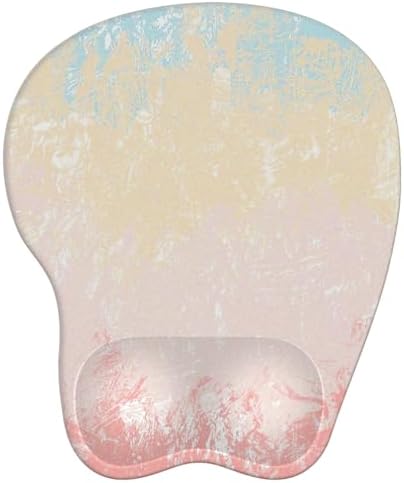 Mouse Pad with Wrist Rest Ergonomic Mouse Pad with Comfortable M-Shape Pain Relief Wrist Support Non-Slip PU Base Mousepad for Laptop, Office & Home (Pretty Pink Painting)