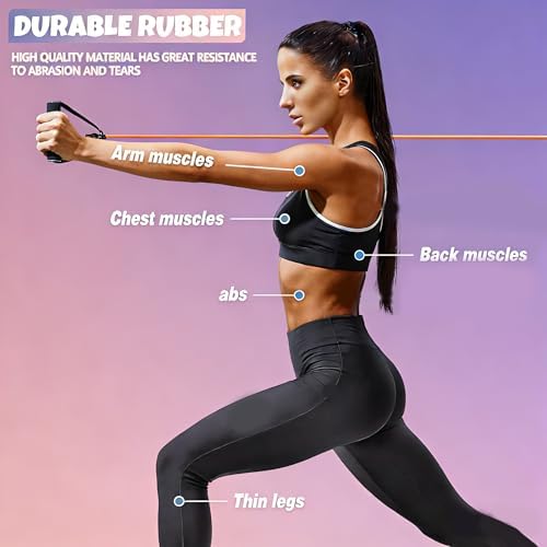 RitFit Single Resistance Bands with Handles Door Anchor for Home Gym