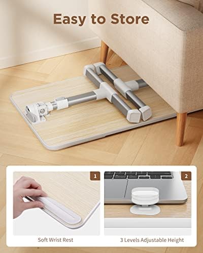 SAIJI Laptop Bed Tray Table, Adjustable Standing Desk Lap Desk