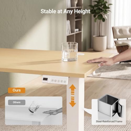 Claiks Electric Standing Desk, 40x24 Inch, Nature